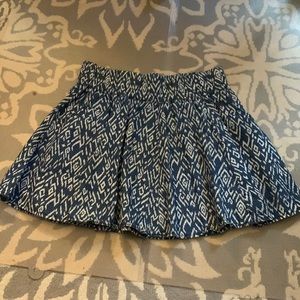 Pleated navy blue skirt